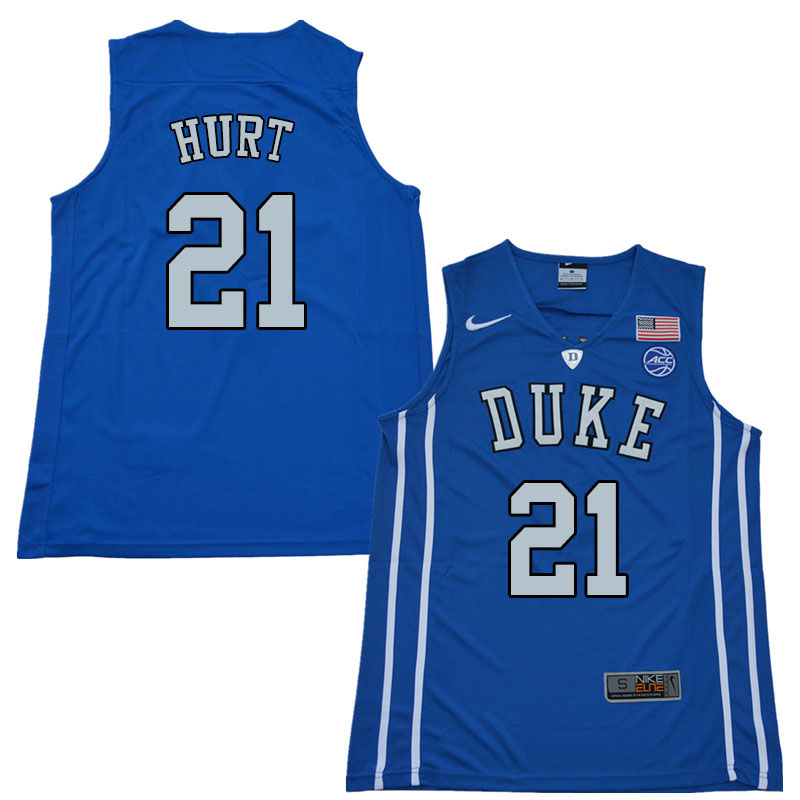 Duke Blue Devils #21 Matthew Hurt College Basketball Jerseys Sale-Blue